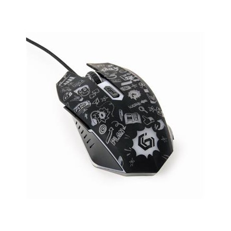 GEMBIRD Myš MUS-6B-GRAFIX-01, černá s grafickým potiskem, USB