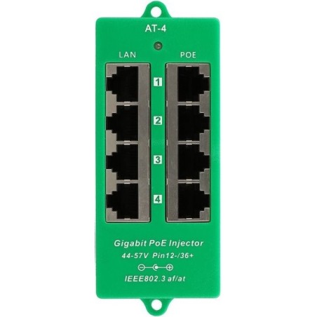 MaxLink Gigabitový 4-portový PoE panel, 802.3af/at POEPAN4GBAFA