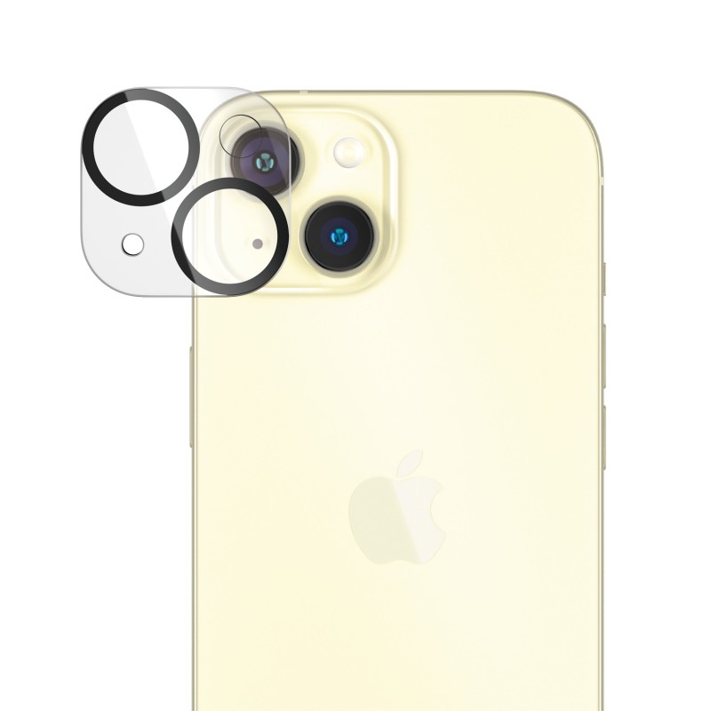 PanzerGlass PicturePerfect - Chránic na objektiv pro mobilní telefon - sklo - barva rámu cerná - pro Apple iPhone 15, 15 Plus