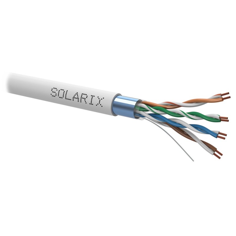 Instalační kabel Solarix FTP, Cat5E, licna, PVC, box 305m SXKL-5E-FTP-PVC-GY