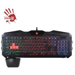 A4tech Bloody B210 podsvícená herní klávesnice, duhové podsvícení USB, 7 multi. kláves, voděodolná, CZ