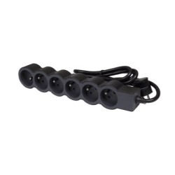LEGRAND Revolution prodlužovací přívod 6x2P+T, kabel 3m, černo-šedá