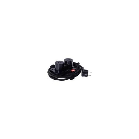 Legrand - Incara™ Electr'On - Přenosná zásuvka 2P+T/USB A+C, černá bez rámečku, kabel 2m