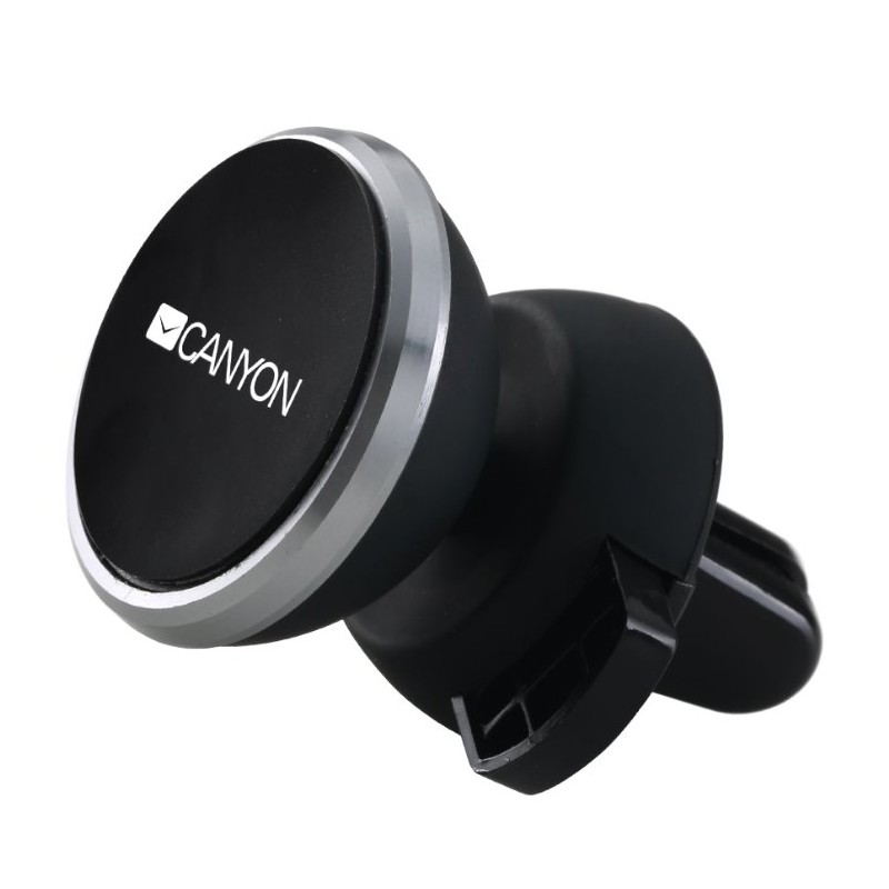 CANYON držák na telefon do auta, magnetický, instalace do ventilace, funkce zamknutí, 2 plíšky v balení, černá