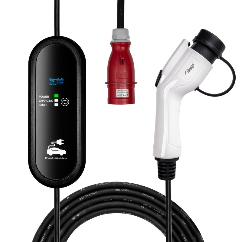 Akyga AK-EC-24 nabíječka pro elektromobily, GB/T, 3-fázová 32A, 22kW, IP54, samec