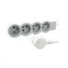 LEGRAND Revolution prodlužovací přívod 4x2P+T, kabel 1,5m, bílá-světlé šedá