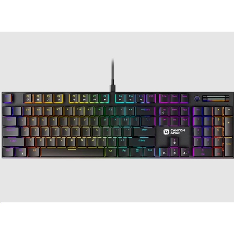 CANYON Herní klávesnice Cometstrike TLK GK-55, mechanická, drátová, multimediální, podsvícená, 105 kláves, CS layout