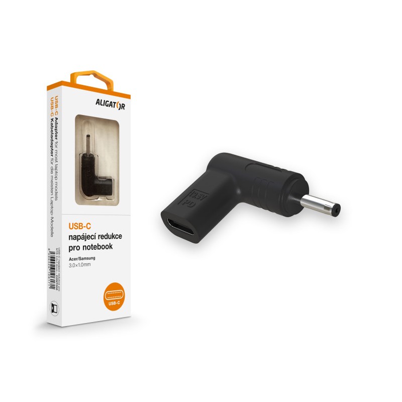 Aligator USB-C napájecí redukce 3,0 x 1,0 mm pro notebooky Acer/Samsung
