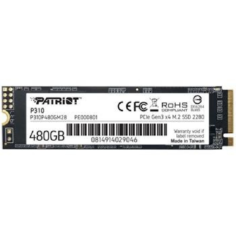 PATRIOT P310 480GB SSD / Interní / M.2 PCIe Gen3 x4 NVMe 1.3 / 2280 P310P480GM28