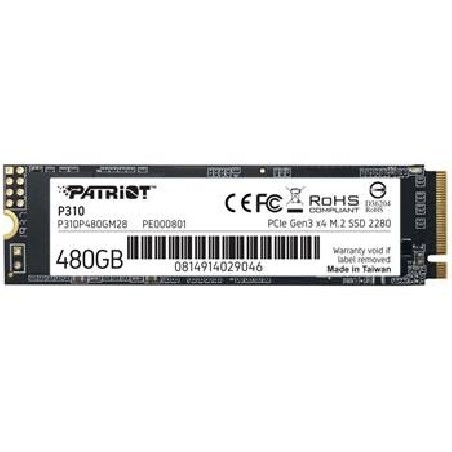 PATRIOT P310 480GB SSD / Interní / M.2 PCIe Gen3 x4 NVMe 1.3 / 2280 P310P480GM28