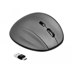 Delock Ergonomická optická pětitlačítková myš 3 v 1, USB Typu-A / Type-C™ 2,4 GHz a Bluetooth 12016