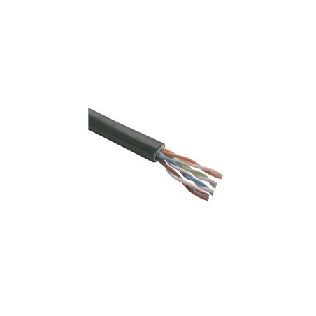 UTP kabel PlanetElite, Cat5E, drát, dvojitý venkovní PE+PVC, Dca, černý, 305m, cívka