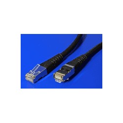S/FTP patchkabel kat. 6, 0,3m, černý
