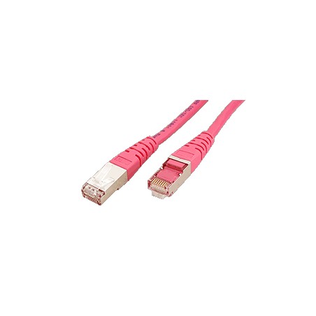 S/FTP patchkabel kat. 6, 0,3m, růžový