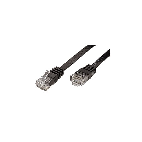 UTP patchkabel kat. 6, plochý, černý, 5m