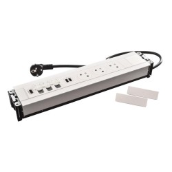 Legrand - Incara™ Multilink - Modular. zapuštěný blok do sádrokartónu bílý: 2x2P+T/USBA+C (15W)/RJ45 Cat6/HDMI, kabel 2m