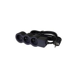 LEGRAND Revolution prodlužovací přívod 3x2P+T, kabel 1,5m, černo-šedá