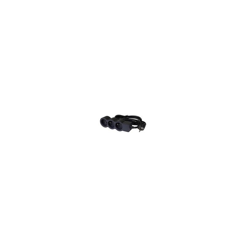 LEGRAND Revolution prodlužovací přívod 3x2P+T, kabel 1,5m, černo-šedá