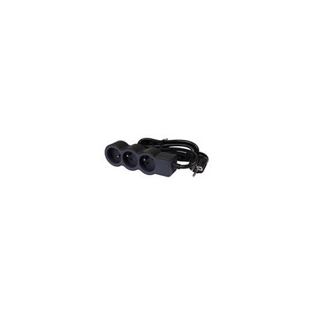 LEGRAND Revolution prodlužovací přívod 3x2P+T, kabel 1,5m, černo-šedá