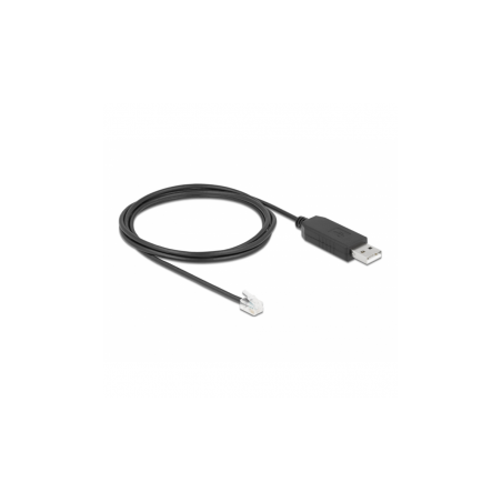RS-232 cable, RJ-9 to USB, 200cm, black
