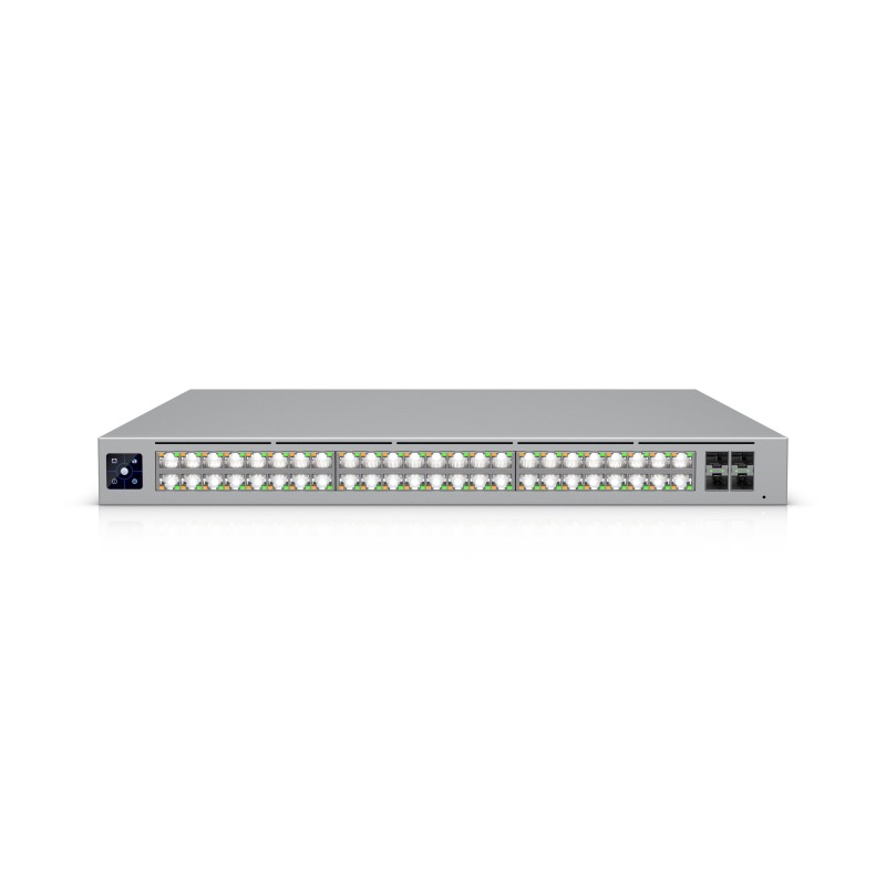 Ubiquiti UniFi Enterprise, 48portový Layer 3 PoE+++ switch, Layer 3 Etherlighting™ PoE+++, stacking, 10 GbE RJ45 and 25G