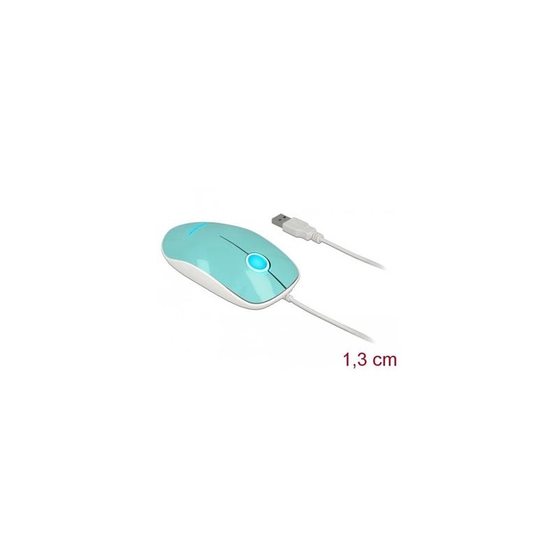 Delock Optical 3-button LED Mouse USB Type-A turquoise