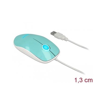 Delock Optical 3-button LED Mouse USB Type-A turquoise