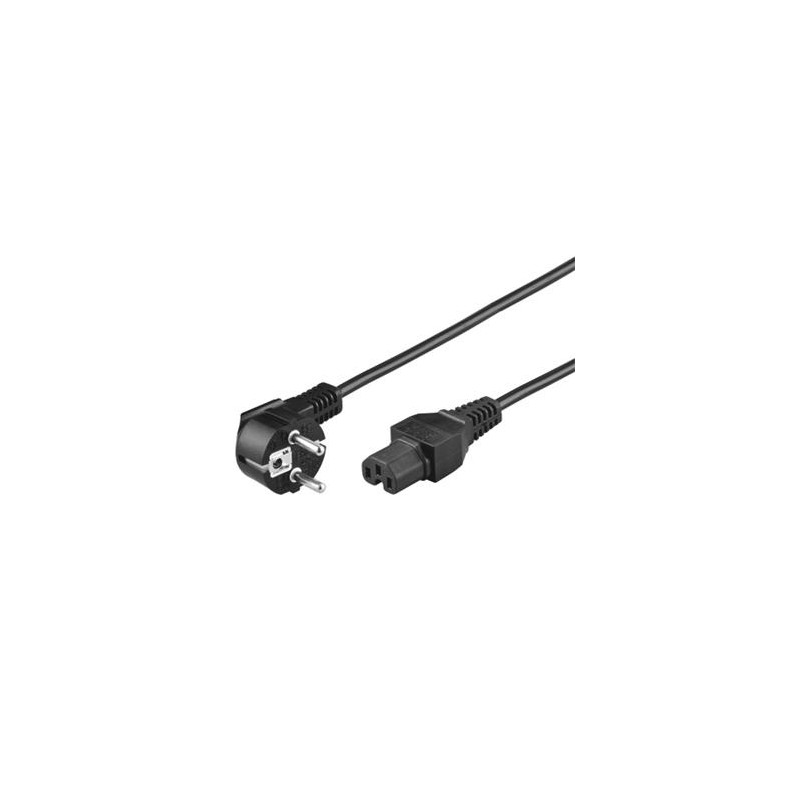 PremiumCord Kabel síťový 230V k počítači 2m IEC 320 C15 konektor s drážkou