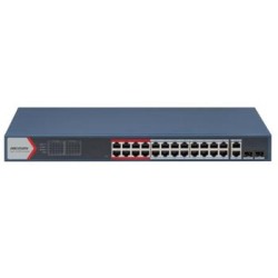 Hikvision Smart switch 24x100TX PoE+2x uplink Gb Combo port, 370W, Super PoE