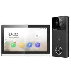 Hikvision KIT IP videotelefonu, dveřní stanice + bytový monitor, 2x zdroj, MicroSD karta DSKIS610P