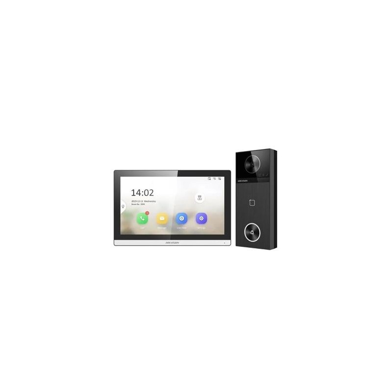 Hikvision KIT IP videotelefonu, dveřní stanice + bytový monitor, 2x zdroj, MicroSD karta DSKIS610P