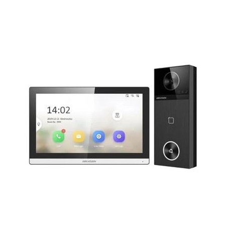 Hikvision KIT IP videotelefonu, dveřní stanice + bytový monitor, 2x zdroj, MicroSD karta DSKIS610P