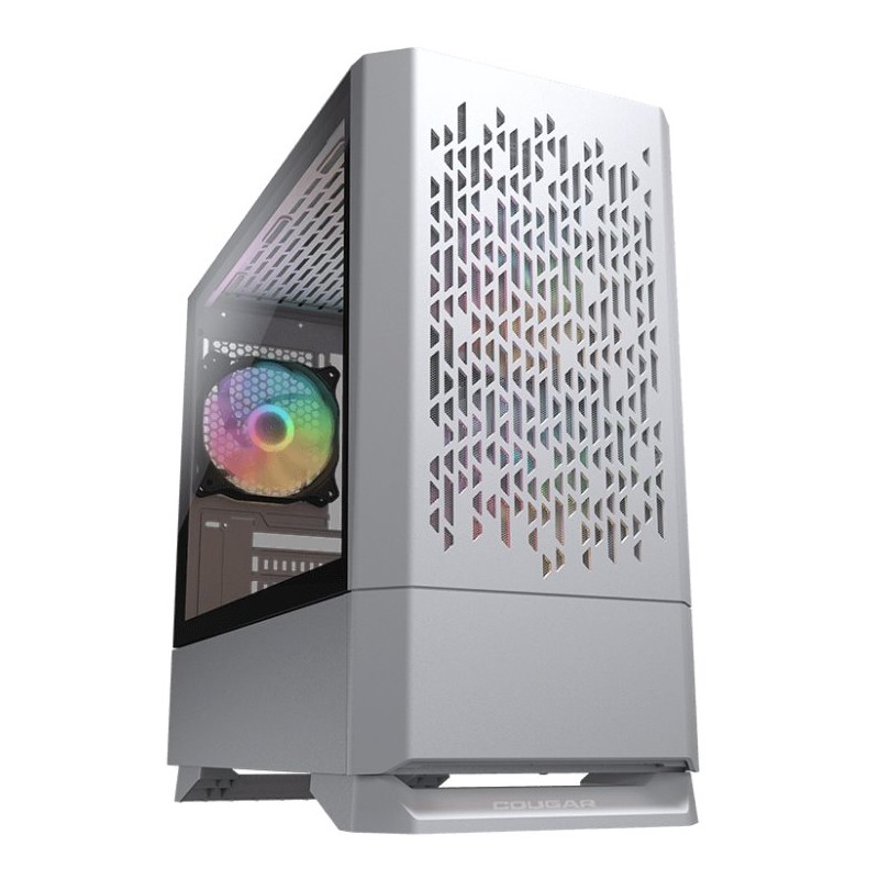 COUGAR PC skříň MG140 Air RGB White Mini Tower Air Vents Front Panel 3 x ARGB Fans 4mm TG Left Panel
