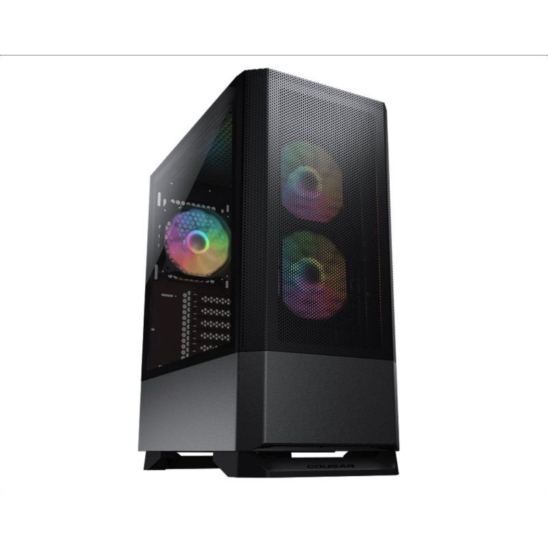 COUGAR PC skříň MX430 Mesh RGB Black Mid Tower Mesh Front Panel 3 x ARGB Fans 4mm TG Left Panel