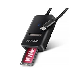 BAZAR - AXAGON ADM2-CM USB-C 10Gbps - M.2 NVMe & SATA SSD adaptér, kabel USB-C 10cm - Poškozený obal (Komplet)