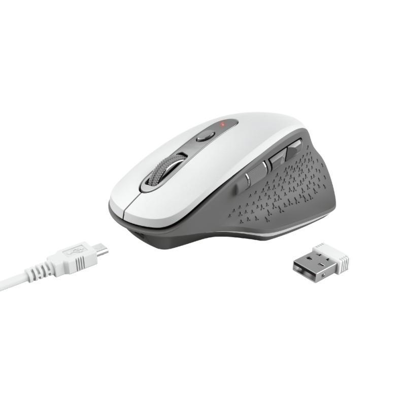 TRUST bezdrátová Myš Ozaa Rechargeable Wireless Mouse - white