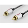 Ednet Audio propojovací kabel, 1x RCA samec/samec, 5 m, mono, stíněný, bavlna, zlato, stříbrný/černý