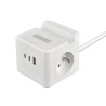 Viking síťový adaptér YC23H, 2x 230 V, 1x USB-A, 2x USB-C, dotykové světlo, funkce stojánku, bílá