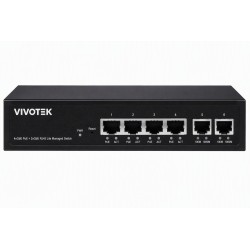 Vivotek AW-GEL-065A-060 Lite Switch, 4× GE PoE + 2× GE, 802.3af/at, PoE 60W, VLAN, dosah 250 m, managed