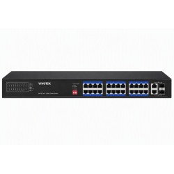 Vivotek AW-FGT-180P-250 Switch, 16× FE PoE + 2× GE Combo, 802.3af/at, PoE 250W, až 250 m, nemanagovaný