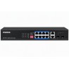 Vivotek AW-FGT-100P-110 Switch, 8× FE PoE + 2× GE Combo, 802.3af/at, PoE 110W, dosah až 250 m, nemanagovaný
