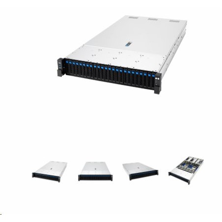 ASUS 2U RS720A-E13-RS24/3.2K/24N/G 2x SP5 (LGA 6096P) 24x DDR5 / 24x NVMe / GPU / 1x LAN / 3.2kW