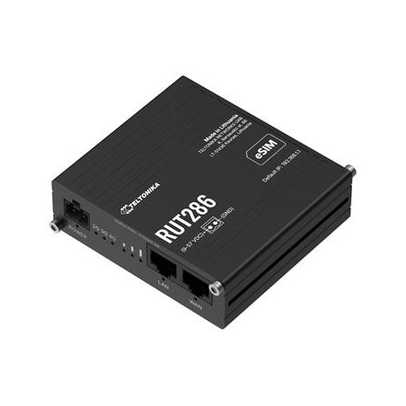 Teltonika RUT286 průmyslový router 1x LAN, 1x WAN, RS232/485. 2x SIM + eSIM, LTE Telit, Wi-Fi 4