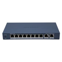 Hikvision Smart switch 8x100Mbps PoE (2xHi-PoE) + 2x Gb 110W dosah až 300m IP40 DS3E1310HPEI(B)