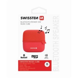 SWISSTEN BLUETOOTH SPEAKER MUSIC CUBE RED