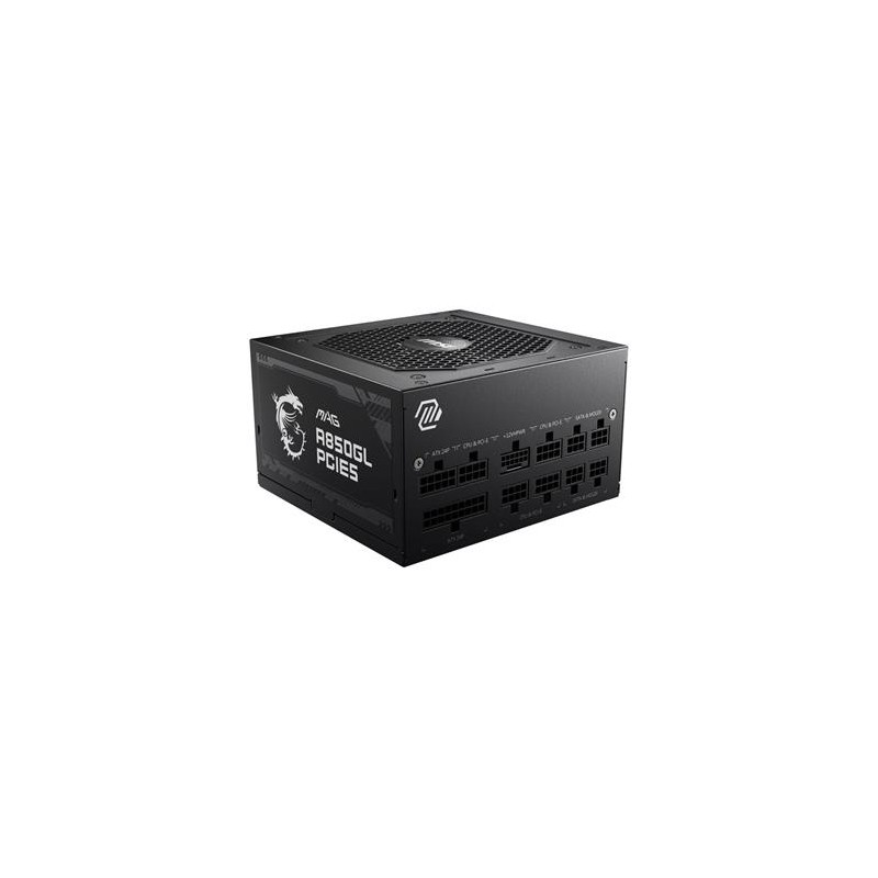 POŠKOZENÝ OBAL - MSI zdroj MAG A850GL PCIE5/ 850W/ ATX3.0/ akt. PFC/ 7 let celk. záruka/ 120mm fan/ modulární kabeláž/
