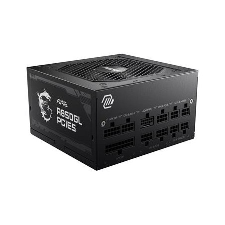 POŠKOZENÝ OBAL - MSI zdroj MAG A850GL PCIE5/ 850W/ ATX3.0/ akt. PFC/ 7 let celk. záruka/ 120mm fan/ modulární kabeláž/