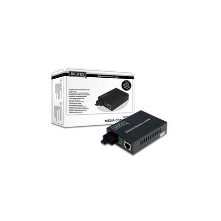 DIGITUS Media Converter, Multimode, 10/100/1000Base-T to 1000Base-SX, Incl. PSU SC connector, Up to 0.5km