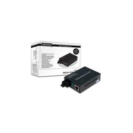 DIGITUS Media Converter, Singlemode 10/100Base-TX to 100Base-FX, Incl. PSU SC connector, Up to 20km DN820211