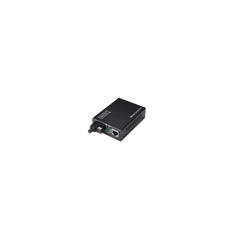 DIGITUS Bidirectional Fast Ethernet Media Converter, singlemode, RJ45 / SC Incl. PSU SC connector, Up to 20km